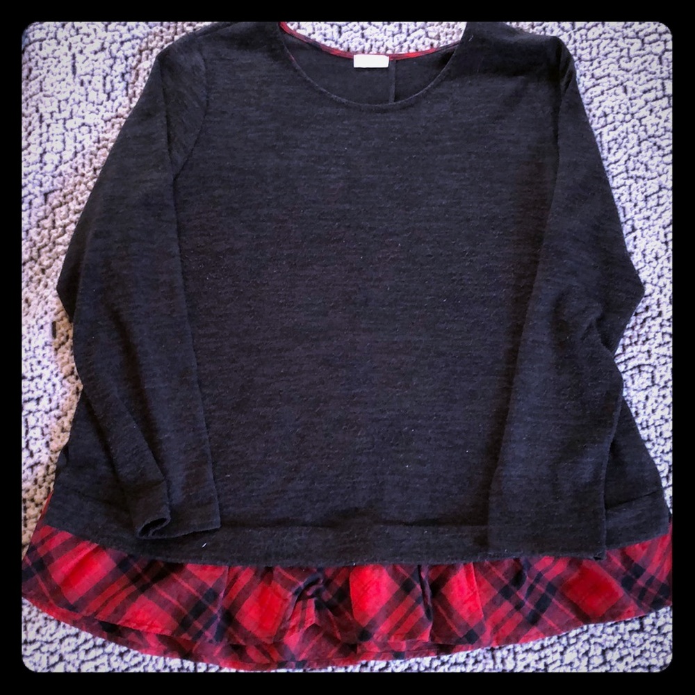 ODDY blouse with plaid detailing